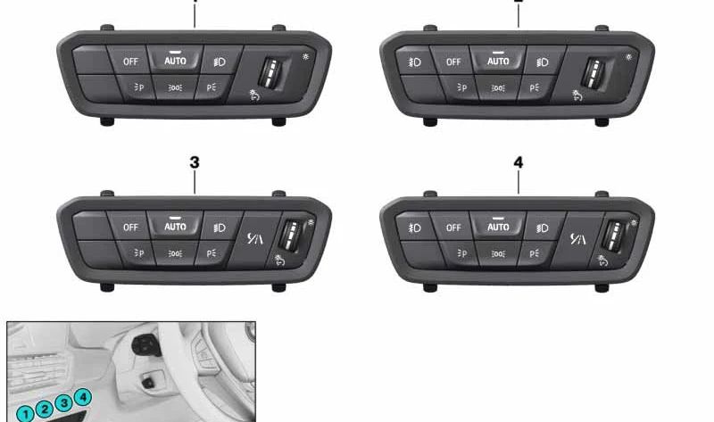 Módulo interruptor de luces OEM 61315A16B06 para BMW X5 G05, G05N, X6 G06, G06N, X7 G07. Recambio original BMW.