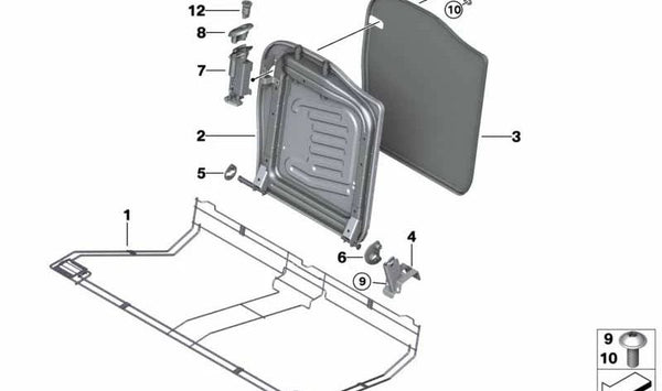 Cierre derecho OEM 52209128588 para MINI R55, R56, R57, R58, R59. Original MINI.