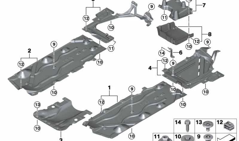 Revestimiento de bajos depósito combustible izquierdo OEM 51757354879 para MINI Clubman F54, F54 LCI. Original MINI.