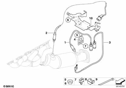 Sonda Lambda de Monitoreo para BMW E60, E61N, E63, E64 (OEM 11787836451). Original BMW.
