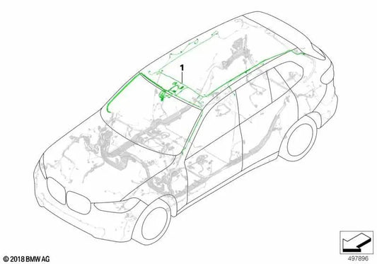 Roof wiring harness for BMW X7 G07 (OEM 61128736331). Original BMW.