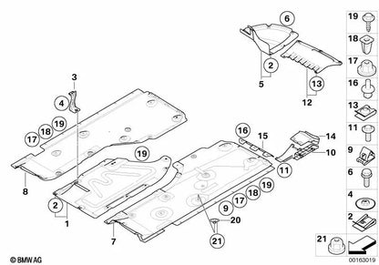 Revestimiento inferior lateral izquierdo para BMW Serie 1 E81, E82, E87, E87N (OEM 51757059389). Original BMW