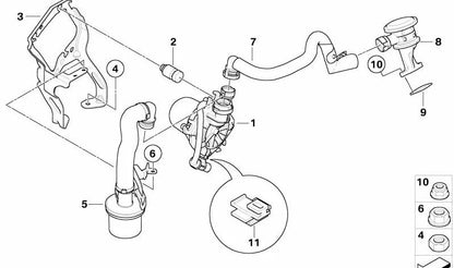 Bomba de aire secundaria OEM 11727557903 para BMW E82, E88, E90, E90N, E92, E92N, E93, E93N. Original BMW.