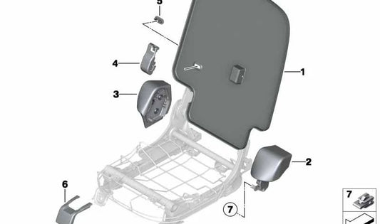 Moldura riel de asiento trasero Carbon Black OEM 52209803546 para MINI Countryman R60, Paceman R61. Original MINI.