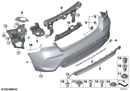 Rear bumper trim for BMW F40 (OEM 51129464566). Original BMW
