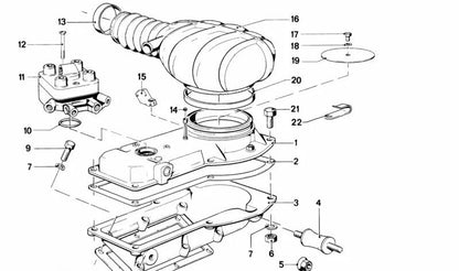 Goma junta sistema admisión OEM 13711262073 para BMW Serie 3 E21 320i, 323i (1975–1982). Original BMW.