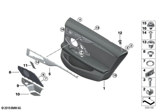 Linksfensterschalterabdeckung für BMW F93, G16 (OEM 51427948263). Original BMW