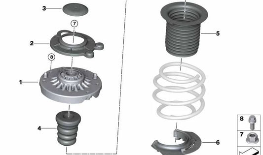 Front additional shock absorber for BMW F20, F21, F40, F23, F44, G26 (OEM 31336791491). Original BMW