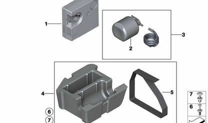 Compresor Mobility System para BMW Serie 1 E81, E82, E87N, E88, Serie 2 F87, F87N, Serie 3 E90, E91N, E92, E93, F80, Serie 4 F82, F83, Serie 5 E60, E61N, F10, F11, Serie 6 E63, E64, F06, F12, F13, X1 E84, X3 F25, X4 F26, X5 F15, F85, X6 F16, F86, MINI R55
