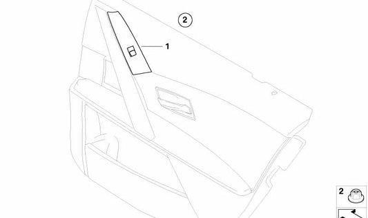 Interruptor alzacristales lado acompañante beige OEM 61316951958 para BMW Serie 5 E60, E61. Original BMW.