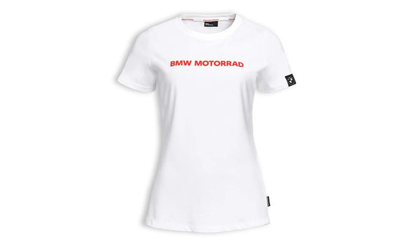Camiseta blanca mujer con logo BMW Motorrad talla L. OEM 76615B3E509 para BMW Motorrad {todos los modelos}. Original BMW Motorrad.