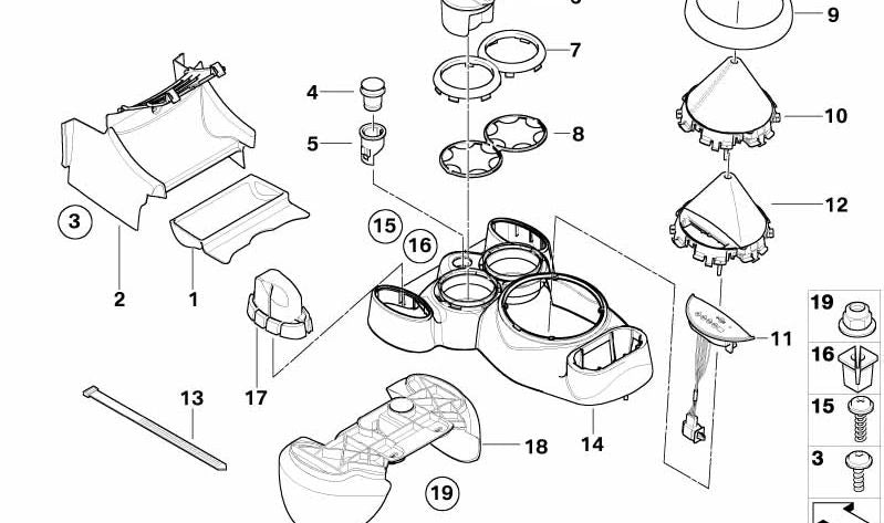Connection bellows decorative sewing "Malt Brown" Oem 51169132965 for Mini Cooper R52, Cooper S R52, One R52. Original Mini.
