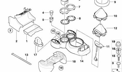 Connection bellows decorative sewing "Malt Brown" Oem 51169132965 for Mini Cooper R52, Cooper S R52, One R52. Original Mini.