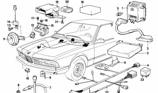 Botón control ordenador de abordo OEM 65811367660 para BMW E24 628CSi y 635CSi (todos los modelos manual y automático, 1978-1987). Original BMW.