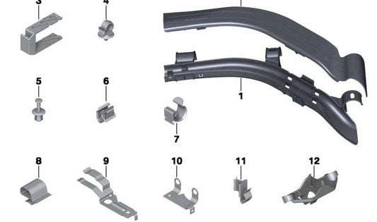 Lower guide for wiring OEM 12527583199 for BMW Z4 E89. Original BMW piece.