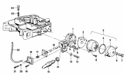 Palanca de arranque OEM 13111707003 para BMW E21 y BMW E12 (todos los modelos compatibles con motor M20). Original BMW.