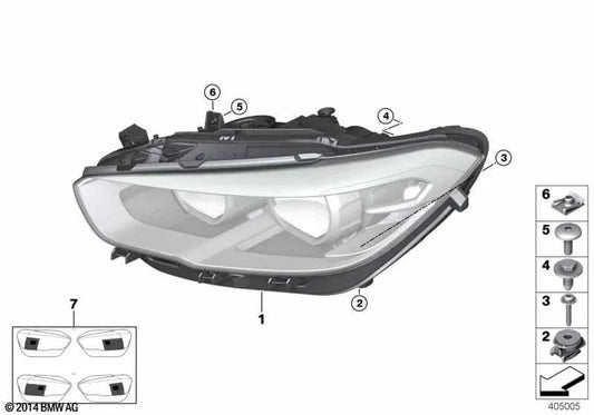 Rechter Halogenscheinwerfer OEM 63117358394 für BMW 1er F20, F21 (LCI) 2014–2019. Original BMW.