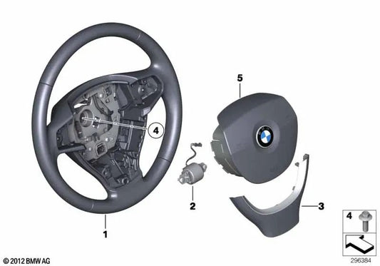 Anneau de volant en cuir pour BMW F07, F10, F11, F06, F12, F13, F01N, F02N (OEM 32336790886). BMW d'origine.