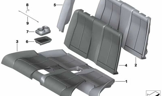 Parte del sedile imbottito per BMW F23, F23N (OEM 52207274547). BMW originale.