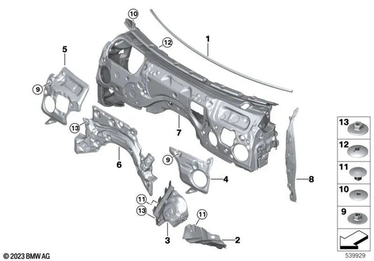 Right side frame seal for BMW G22, G23, G82, G83 (OEM 51486994524). Original BMW