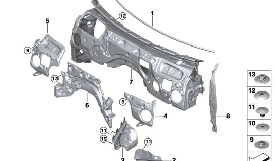 Aislante acústico compartimento motor derecho OEM 51487434844 para BMW G20, G20N, G21, G21N, G28, G28N, G80, G80N, G81, G81N, G42, G87, G22, G22N, G23, G23N, G26, G26E, G26F, G26N, G82, G82N, G83, G83N. Original BMW.