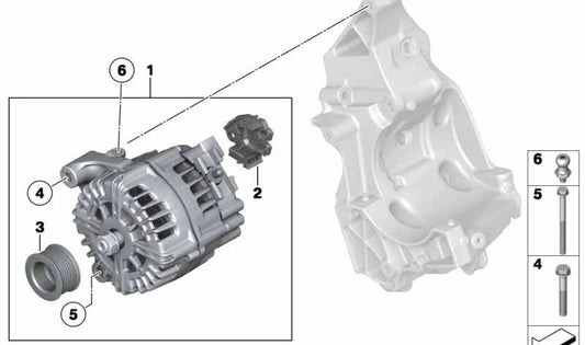 Alternador 230A OEM 12317823341 para BMW F10, F10N, F11, F11N, F01N, F02N, E70N, E71. Original BMW.