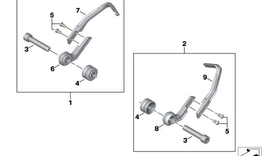 Sujeción de protectores OEM 32711541689 para motos BMW S 1000 R (K63, 0E51, 0P31)… y más. Original BMW Motorrad.