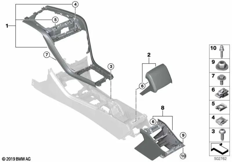 Center Console Trim Holders for BMW G14, G15, G16 (OEM 51167950587). Original BMW