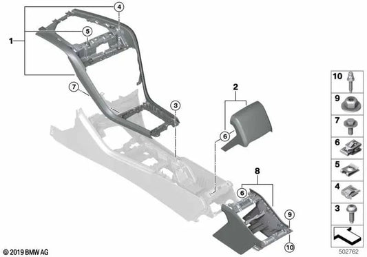 Die Zentralkonsole für BMW G14, G15, G16 (OEM 51167950587). Original BMW
