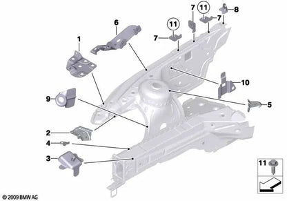 Suporte ao pára -choque dianteiro direito do BMW Z4 E89 (OEM 41007193338). BMW original.