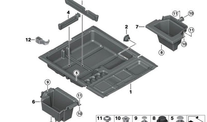 Soporte para triángulo de emergencia OEM 51477223321 para BMW F25, F26. Original BMW.