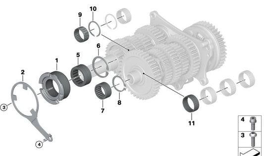 Vernachlässigungsnahrungsratation OEM 23008569921 für BMW Motorrad M 1000 R, M 1000 XR, R 1300 GS, R 1300 GS Abenteuer, HP4, S 1000 RR. Originaler BMW Motorrad.