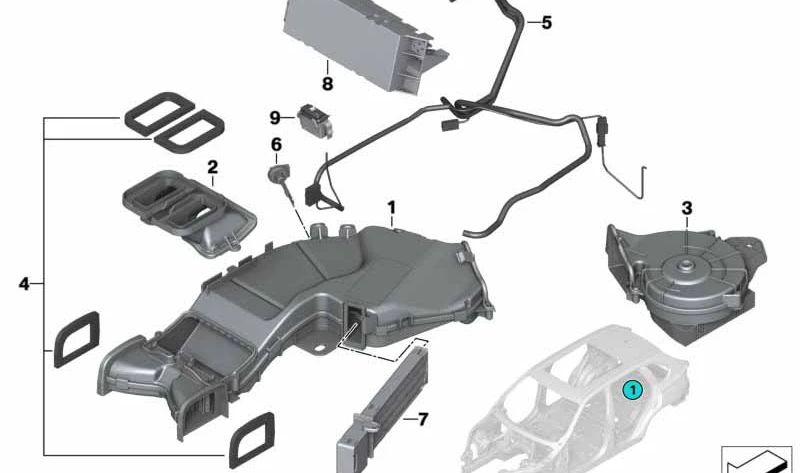 Carcasa distribuidor OEM 52309139148 para BMW X5 {E70, E70N, F15, F85, F95, G05}. Original BMW.