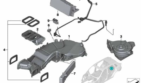 Carcasa distribuidor OEM 52309139148 para BMW X5 {E70, E70N, F15, F85, F95, G05}. Original BMW.