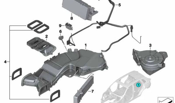 Cableado ventilador tercera fila OEM 61129311354 para BMW X5 {E70, E70N, F15, F85, F95, G05}. Original BMW.