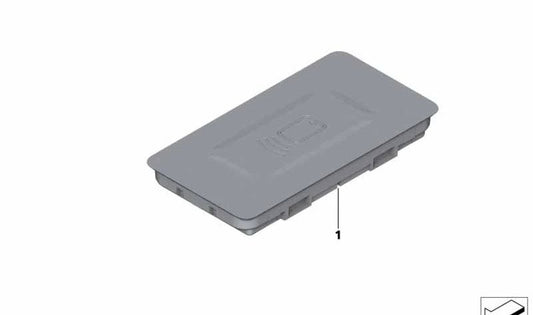 Bandeja de carga inalámbrica NFC OEM 61359824663 para BMW F90, G30, G31, G32. Compatible con modelos de Serie 5 y Serie 6. Original BMW.