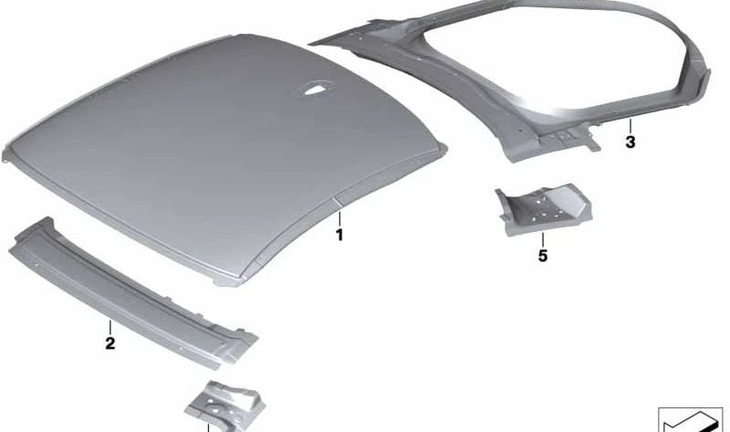 Techo original OEM 51137305915 para BMW i8 (I12, I12N). Pieza original BMW, ideal para reemplazo del techo en modelos indicados.