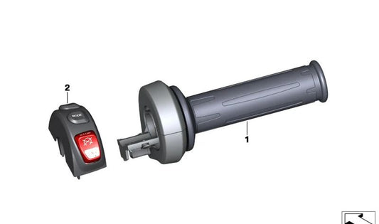 Interruptor combinado derecho OEM 61318567720 para motos BMW C Evolution, F 700 GS, F 800 GT, F 800 GS, F 800 R, R 1200 GS, R 1200 R... y más. Original BMW Motorrad.