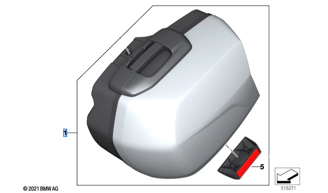 Maleta lateral derecha OEM 77419457325 para BMW Motorrad R 1200 GS (K50/K51) y R 1250 GS (K50) todos los años. Original BMW. Ideal para viajes largos, resistente y con cierre seguro.