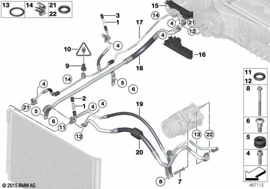 Saugrohr mit füllendes Mundstück für BMW 6 F06 -Serie, F12, F13, 7 F01N -Serie, F02N (OEM 64539231048). Original BMW.