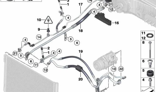 Separador OEM 64539167147 para BMW F07, F07N, F10, F10N, F11, F11N, F18, F18N, F06, F06N, F12, F12N, F13, F13N, F01, F01N, F02, F02N. Original BMW.