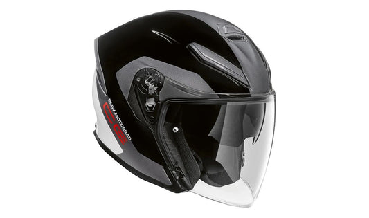 Jet BMW Motorrad Sao Paulo Helm mit langem Visier und integrierter Solar -Zuschauer OEM 76315A80836 für BMW Motorrad. Ideal für Stadt, komfortabel, belüftet und mit waschbarem Innenraum. Originaler BMW Motorrad.
