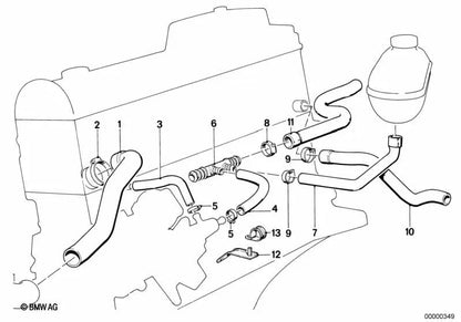 Mangueira de água para BMW E28 (OEM 1153128586). BMW original