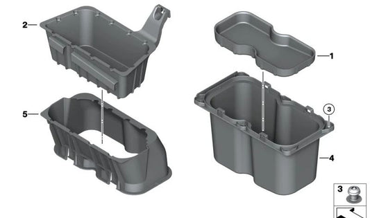 Right trunk protective tray OEM 51717314088 for BMW 5 Series (F10, F11). Original BMW.