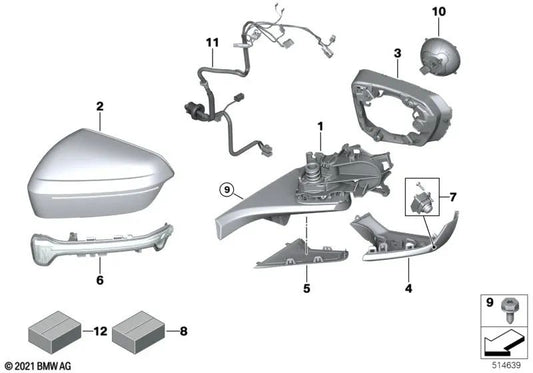 Additional indicator light left mirror for BMW I20 (OEM 51169448675). Original BMW.