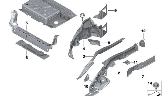 OEM líder traseiro direito 41009627764 para BMW F45, F45N, U06 e MINI U25. BMW original e mini.