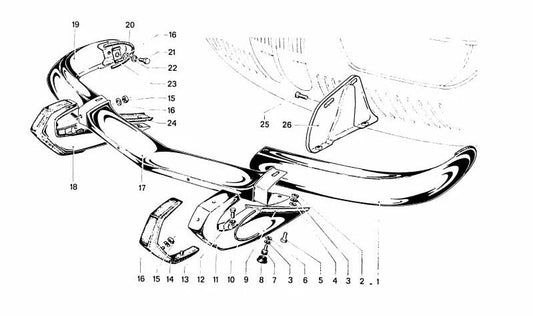 Central front bumper OEM 51111811256 for BMW E30. Original BMW.