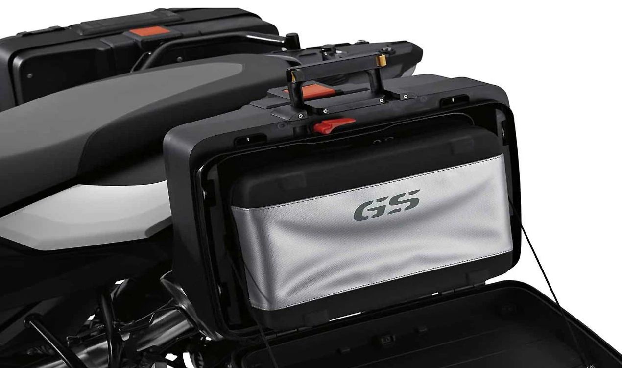 Borsa interna sinistra OEM 71607687610 per valigie moto BMW R1200GS, F700GS, F800GS, G650GS e altro. BMW Motorrad originale.