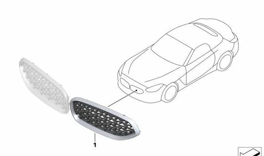 Front right decorative grille for BMW Z4 G29 (OEM 51138099104). Original BMW
