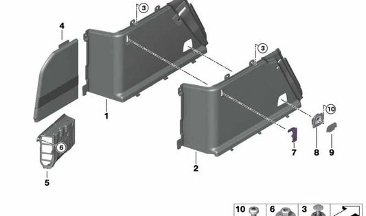Tapa izquierda maletero OEM 51477445472 para BMW G32 620d, 620d xDrive, 630d. Original BMW.